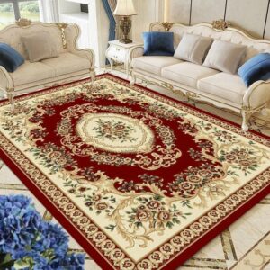 Tapis Fleur Luxe Rouge