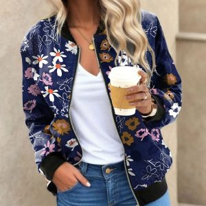 bomber jacket fleuri