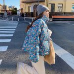 doudoune à motifs fleuris pour femme
