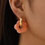 accessoire de mode boucle d'oreille fleur