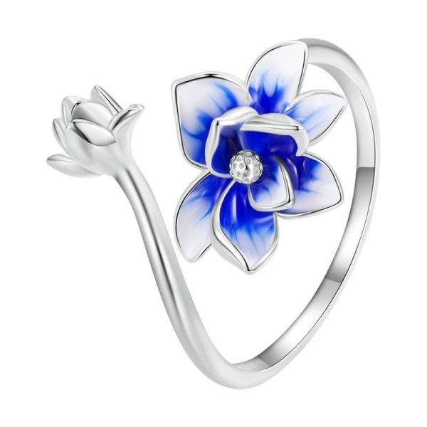 Bague Fleur Bleue (Argent)