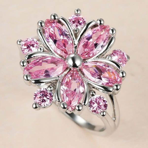 Bague Fleur Crystal (Argent)