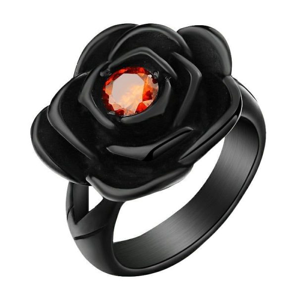 bague fleur gothique acier