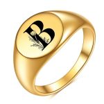 Bague Fleur Lettre (Acier)