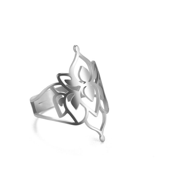 Bague Fleur Lotus (Acier)