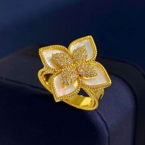 Bague Fleur Luxe Dorée (Acier)