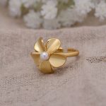 Bague Fleur Perle Doré (Argent)