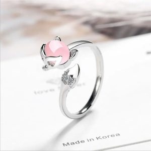 Bague Fleur Perle Rose (Résine)
