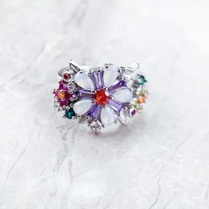 Bague fleur Pierre (Argent)