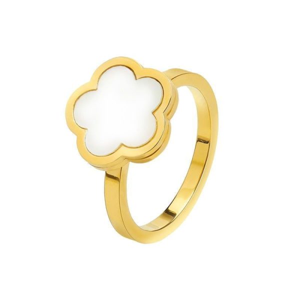 Bague Fleur Retro Cartoon Dorée (Acier)