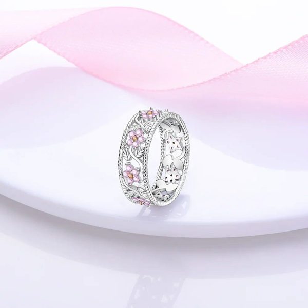 Bague Fleur Rose (Argent)