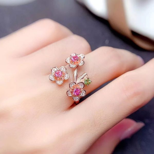 Bague Fleur Rose Vintage (Argent)
