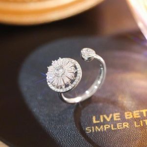 Bague Fleur Rotative (Zinc)
