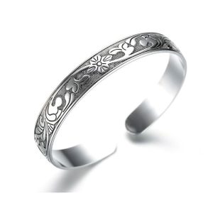 bague fleur vintage acier