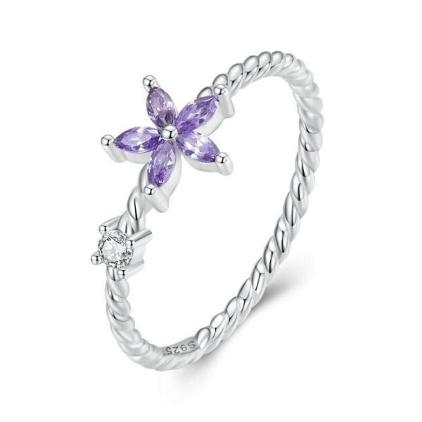 Bague Fleur Violette (Argent)