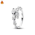 bague fleur en nacre blanche