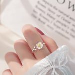 bague marguerite en acier uni