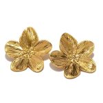 bijou en acier inoxydable avec fleur