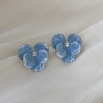 bijoux en fleurs blanches boucle d'oreille