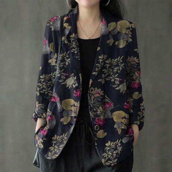 Blazer Fleuri Femme Fashion