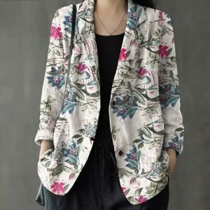 Blazer Fleuri Femme Oversize