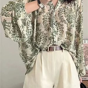 blouse femme à motif floral vintage