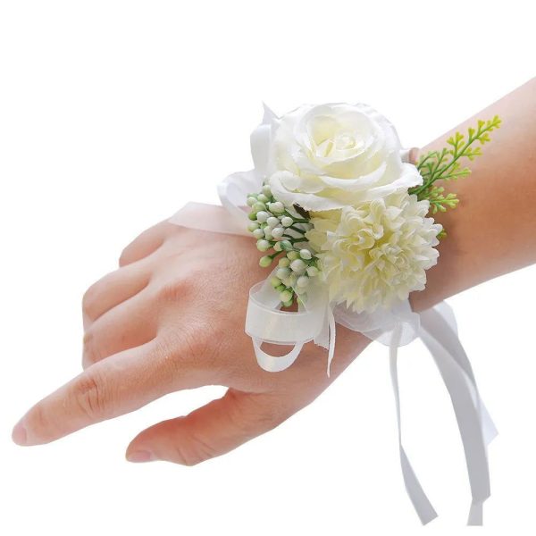 Bracelet Fleur Mariage Blanc