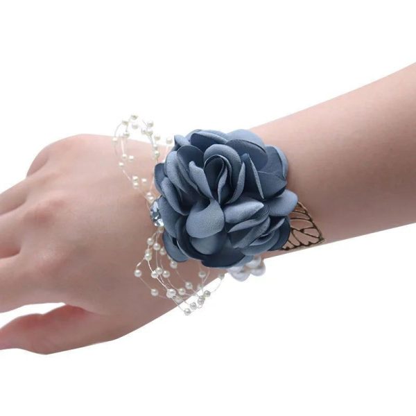 Bracelet Fleur Mariage Bleu Foncé