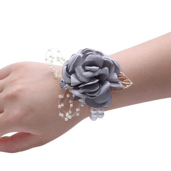 Bracelet Fleur Mariage Gris