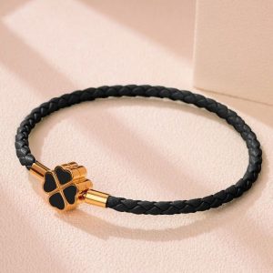 Bracelet Fleur Porte Bonheur Noir