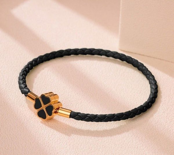 Bracelet Fleur Porte Bonheur Noir