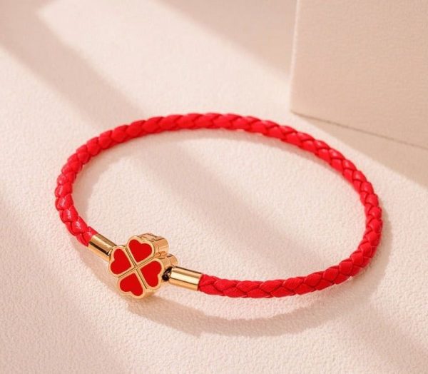 Bracelet Fleur Porte Bonheur Rouge