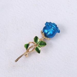 Broche Fleur Bleu Brillant