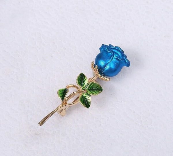 Broche Fleur Bleu Brillant
