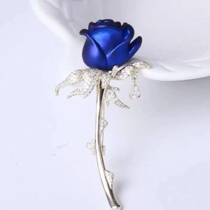 Broche Fleur Bleu Royal