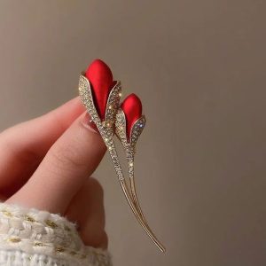 Broche Fleur Mariage Brillant