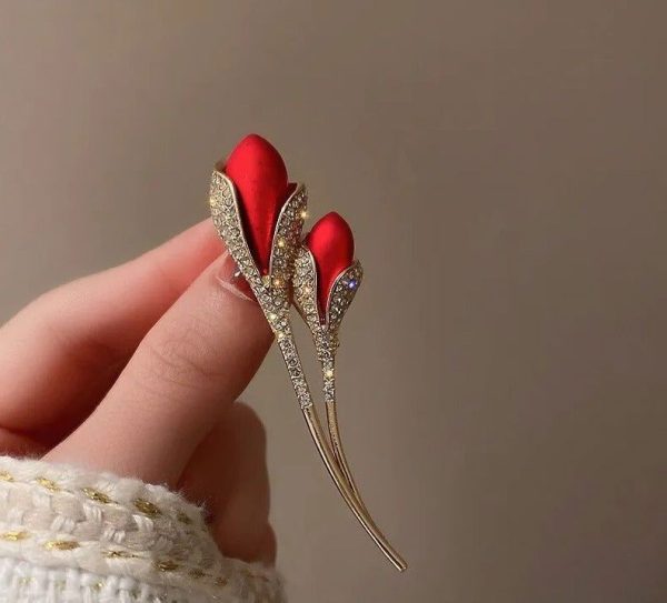 Broche Fleur Mariage Brillant