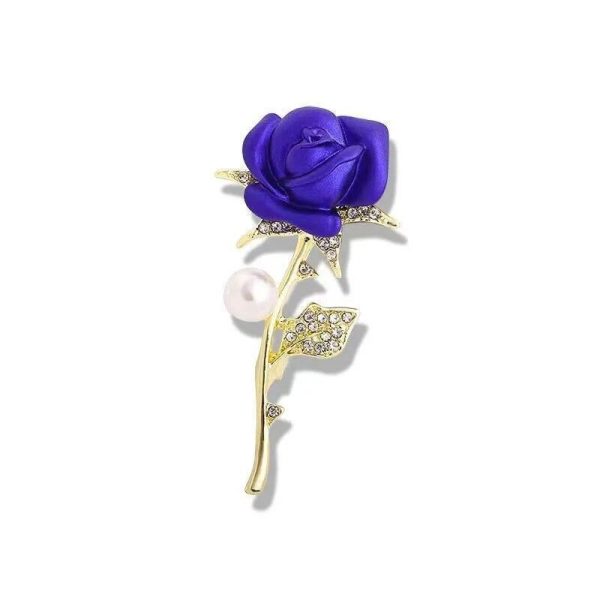 Broche Fleur Mariage Tulipe Bleu