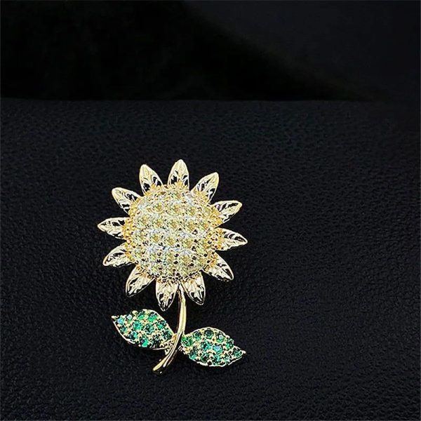 Broche Fleur Tournesol Brillant