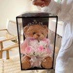 cadeau peluche et fleurs