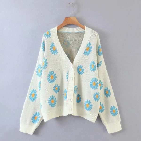 Cardigan Fleur Marguerite Coloré