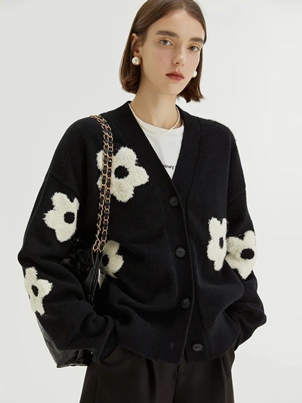 Cardigan Fleur Noir