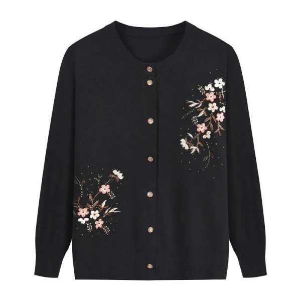Cardigan Fleur Noir Design