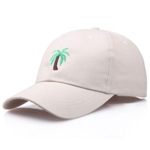 Casquette Fleur Palmier Epuré Beige