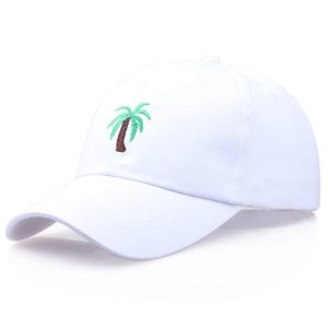 Casquette Fleur Palmier Epuré Blanc