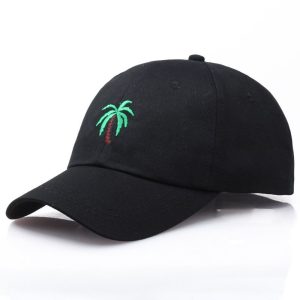 Casquette Fleur Palmier Epuré Noir