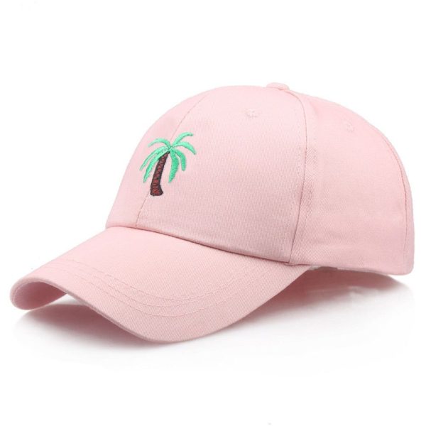 Casquette Fleur Palmier Epuré Rose