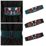 ceinture élégante fleurie noire