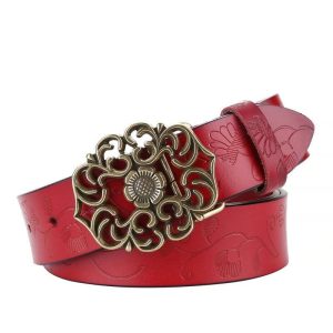 Ceinture Fleur Boucle Rouge