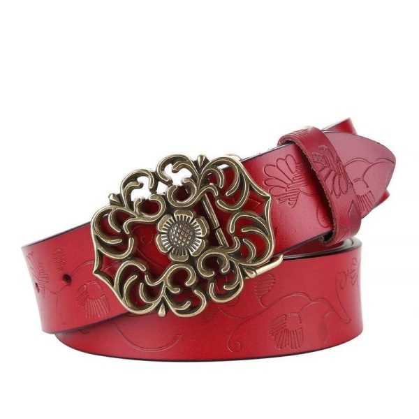 Ceinture Fleur Boucle Rouge